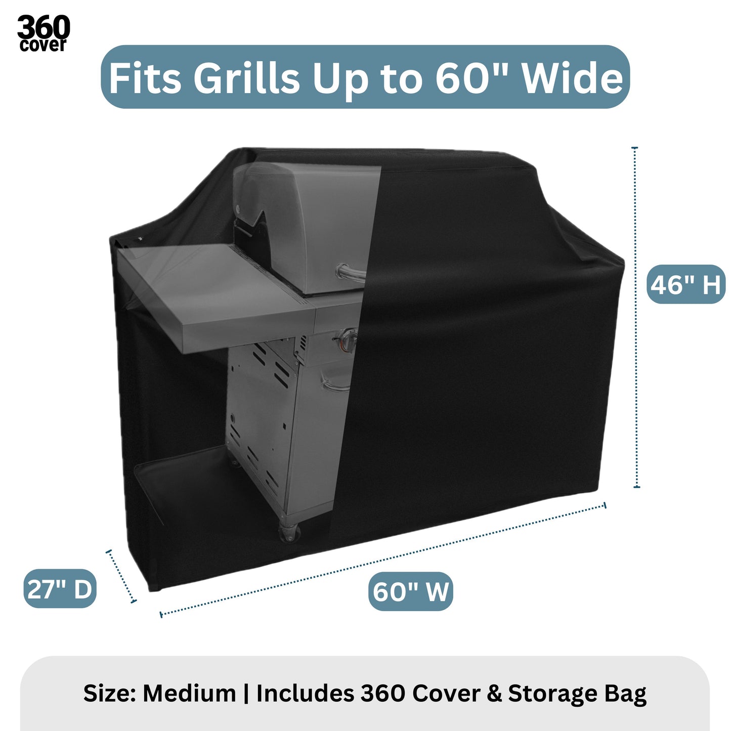 GrillGuard with 360-Degree Technology - Ultra-Durable, All-Weather BBQ Grill Cover, Extreme Protection Against Rain, Debris, Wind, Sun, & Snow, Easy Fit
